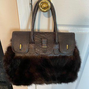 Paola del Lungo Mink/Alligator handbag